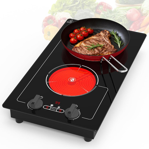 Ring electric hob with knob - ring,